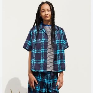 Marni Oversized Open Collar Short Sleeve Shirt